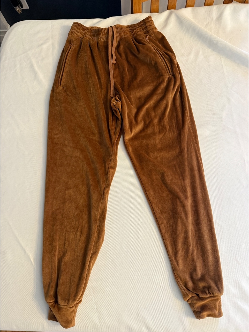 Skims Brown Velour Jogger Pants Small